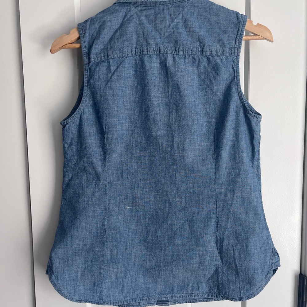 TOMMY HILFIGER | Women's Blue Sleeveless Top - Picture 2 of 10